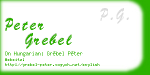 peter grebel business card